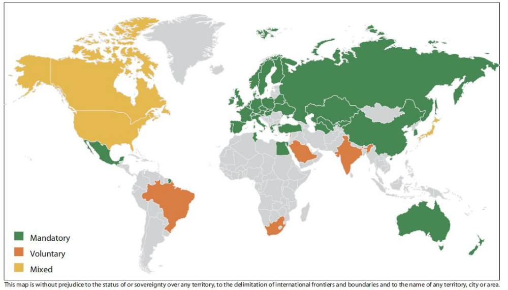 Figure 1. Building energy codes in place for new residential buildings